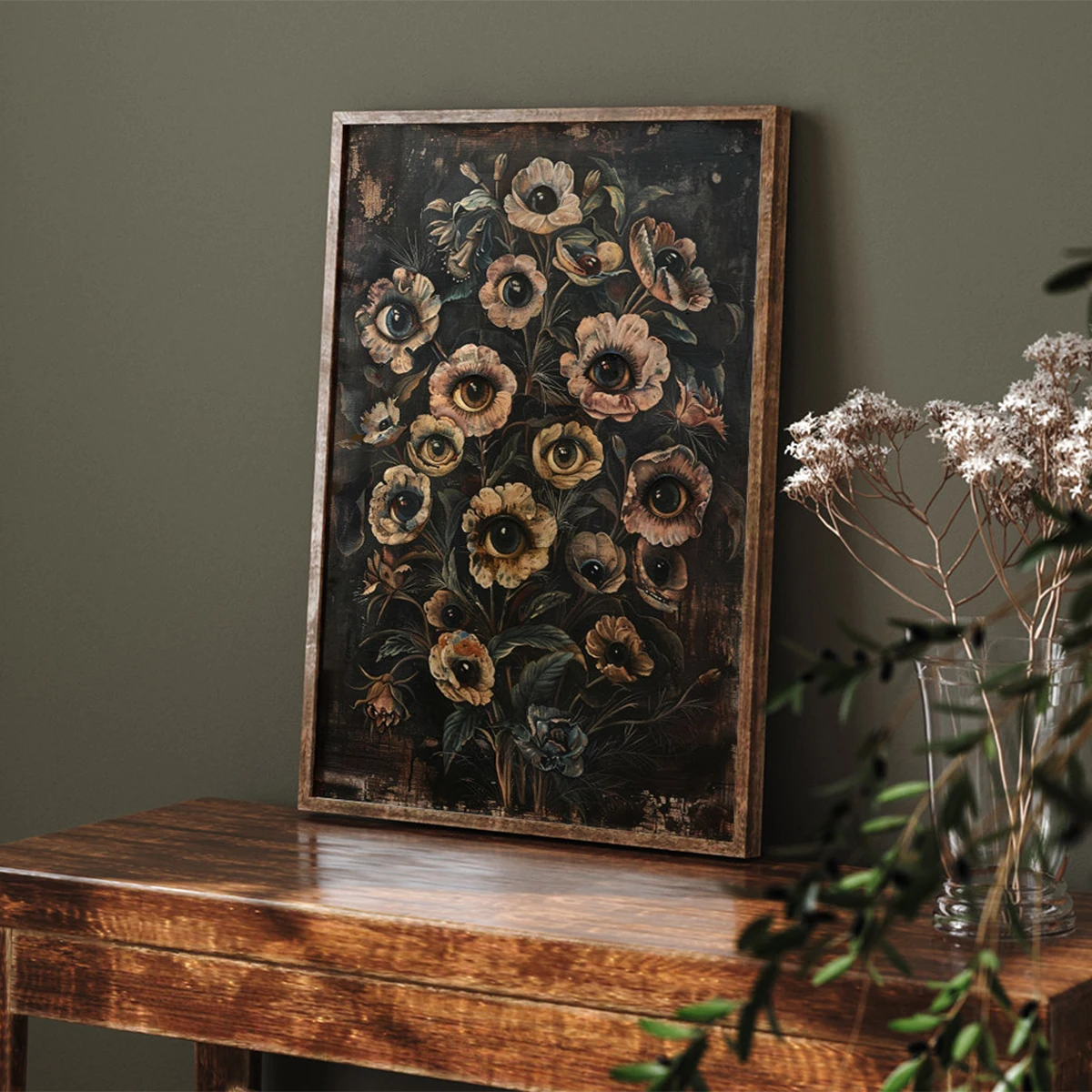 ビクトリア朝のゴシック風花柄邪眼キャンバスプリントポスターヴ - Victory Home Decor のレビューと価格