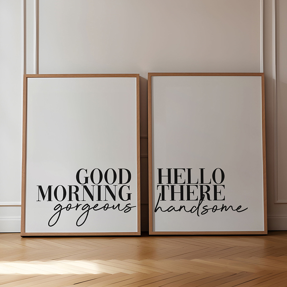 ポスターとプリントの良い朝の引用、キャンバスの絵画、カップル - Home Decor Quotes Ideas のレビューと価格
