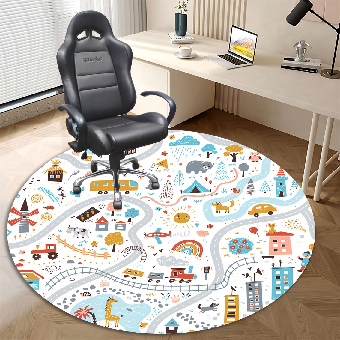 ヴィンテージ風のかわいい交通機関柄フロアマット、耐久性のある - Home Decor Retail Stores のレビューと価格