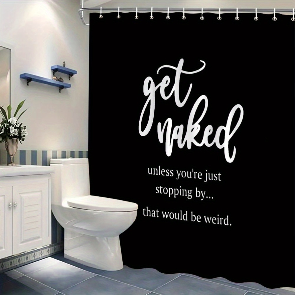 面白い引用句入りシャワーカーテン、斬新な黒のバスルーム装飾、 - Home Decor Quotes Ideas のレビューと価格