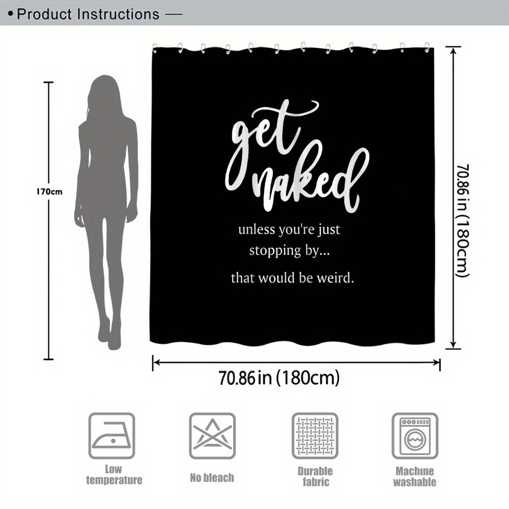 面白い引用句入りシャワーカーテン、斬新な黒のバスルーム装飾、 - Home Decor Quotes Ideas のレビューと価格