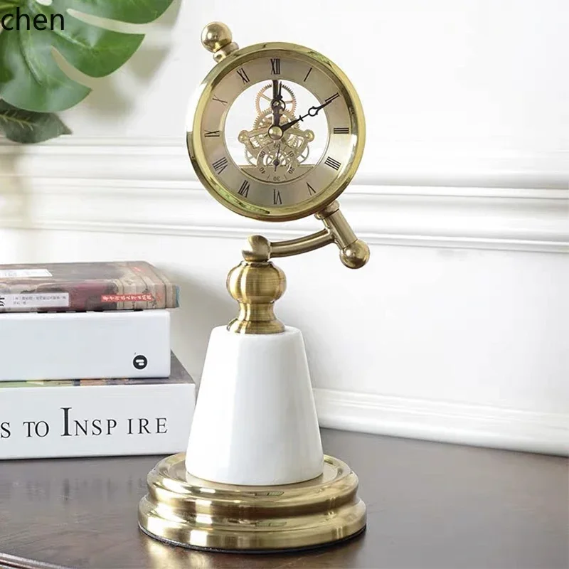 D3L19- 大理石の置時計飾りモデルルームクリスタルグロー - Home Decor Resin のレビューと価格