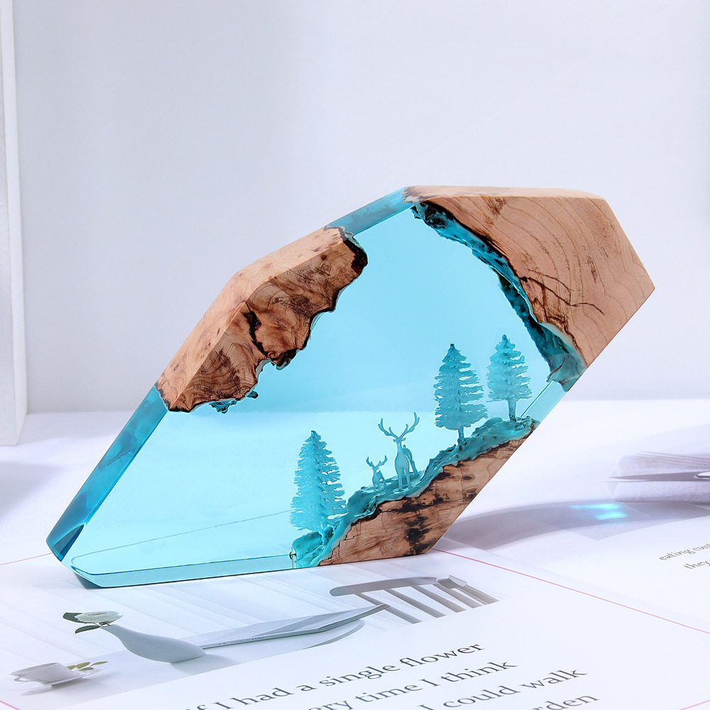森の妖精鹿デスクトップアート、パーソナライズされた発光オーナ - Home Decor Resin のレビューと価格