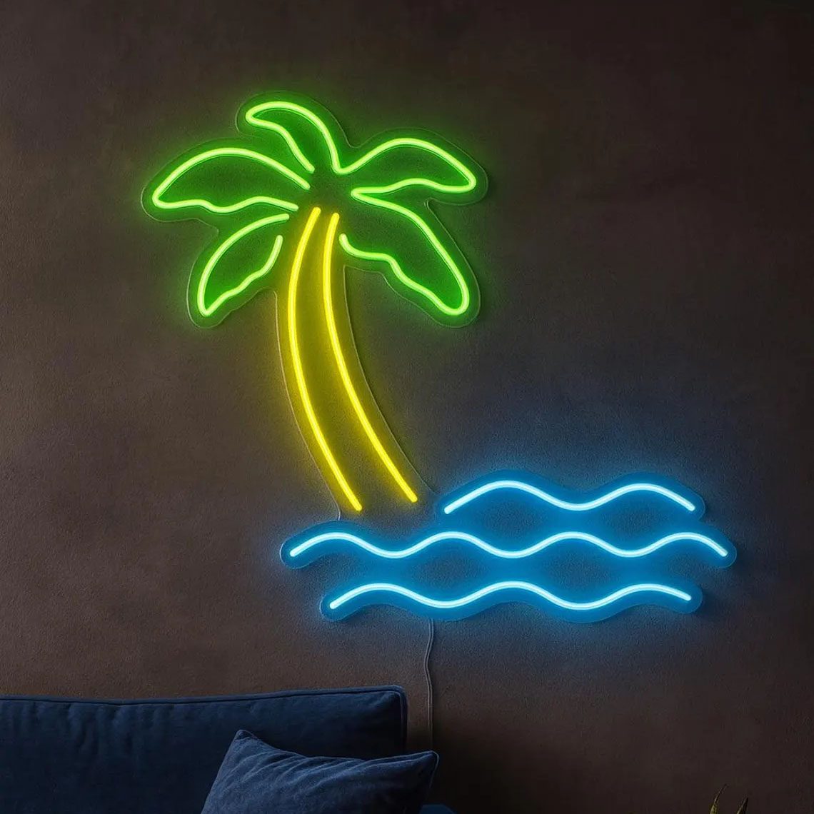 ヤシの木ネオンサイン トロピカルビーチビュー風景ネオン ハワ - Home Decor Tree のレビューと価格