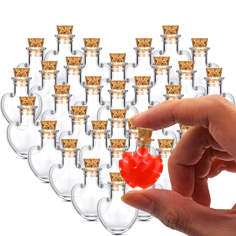 10 個 22 × 26 ミリメートルガラスボトルハート形ク - Terrarium Glass Bottle のレビューと価格