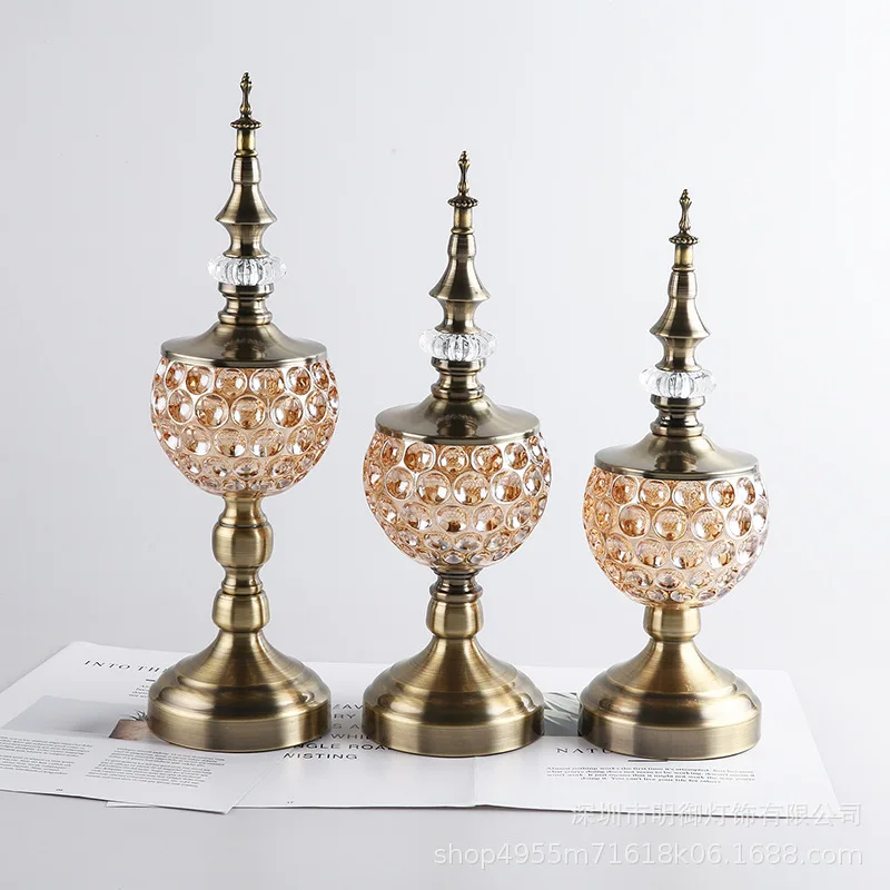 マレーシア製ガラス金属製キャンディプレート収納ジャー モダン - Home Decor Malaysia のレビューと価格